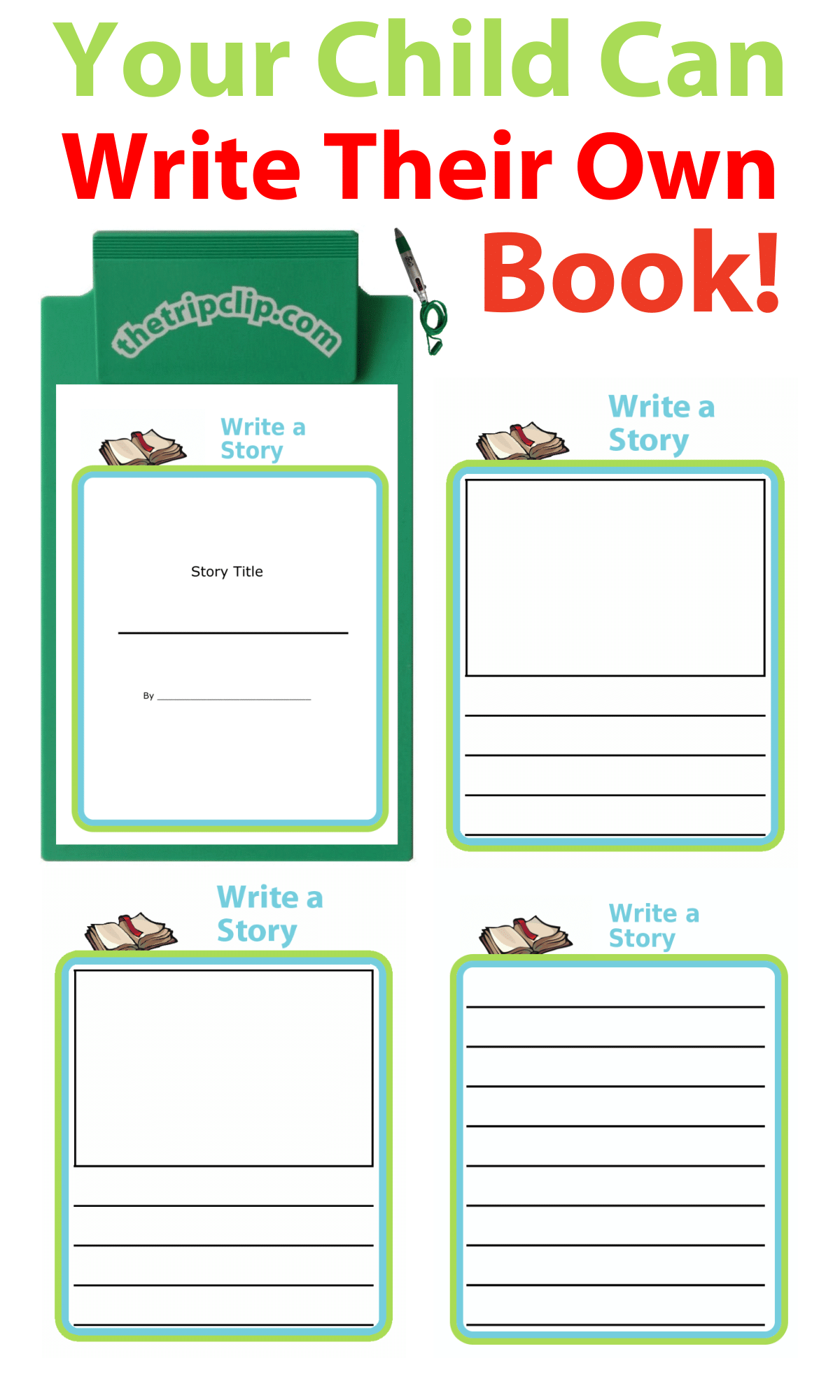 Blank Story Books for Kids with Lines: Writing and Drawing to Create Your  Own Story