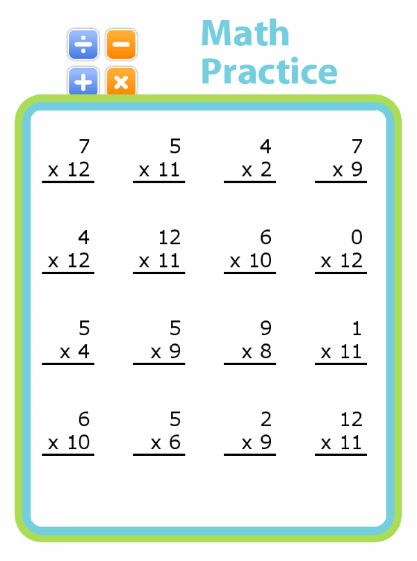 Addition, subtraction, multiplication, and division worksheets for math practice at your child’s level