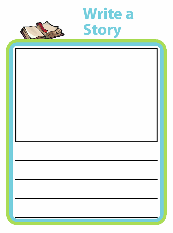 Story template for kids with space for picture and words