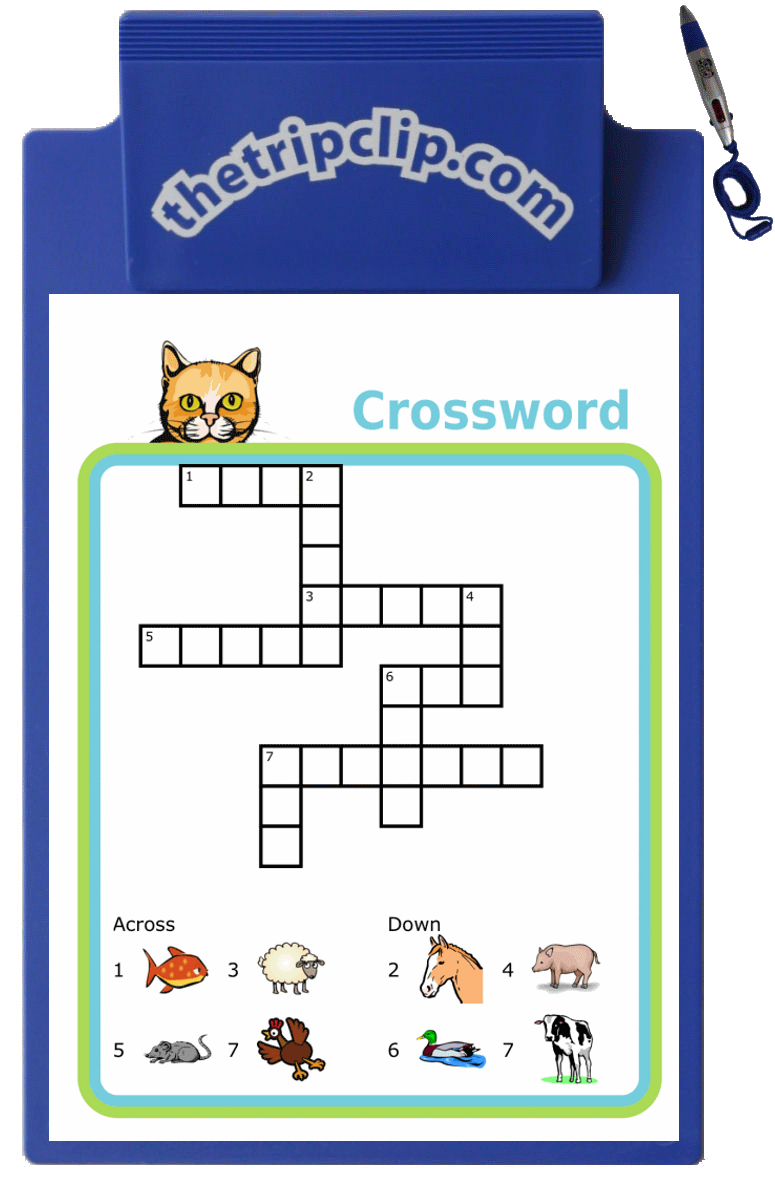 Printable Crossword Puzzles with Picture Clues for Kids  The Trip Clip