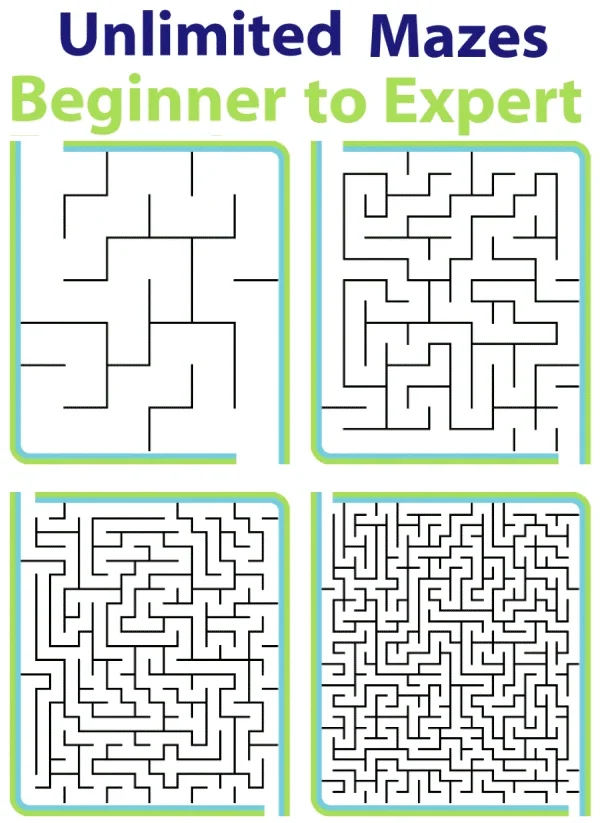 Printable mazes for kids from beginner to expert