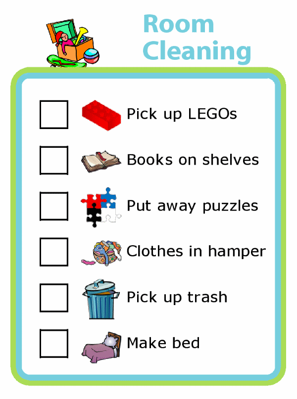 cleaning checklist by room