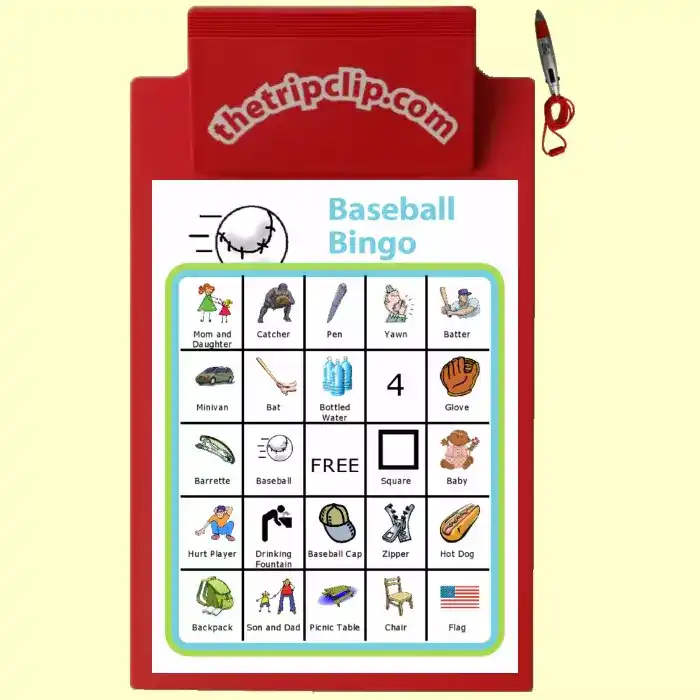 Printable sidelines activity on a kid-sized clipboard with attached pen