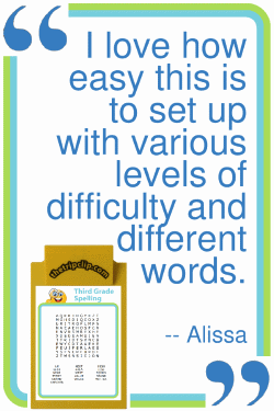 Positive review from customer (Alissa) who likes the varied difficulty levels