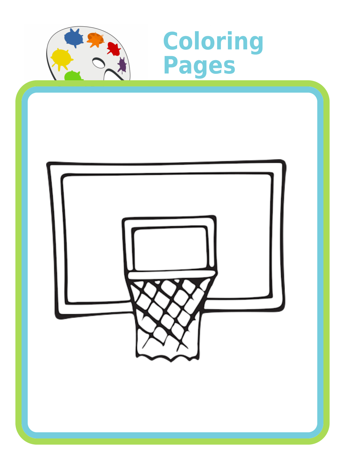Basketball net coloring page