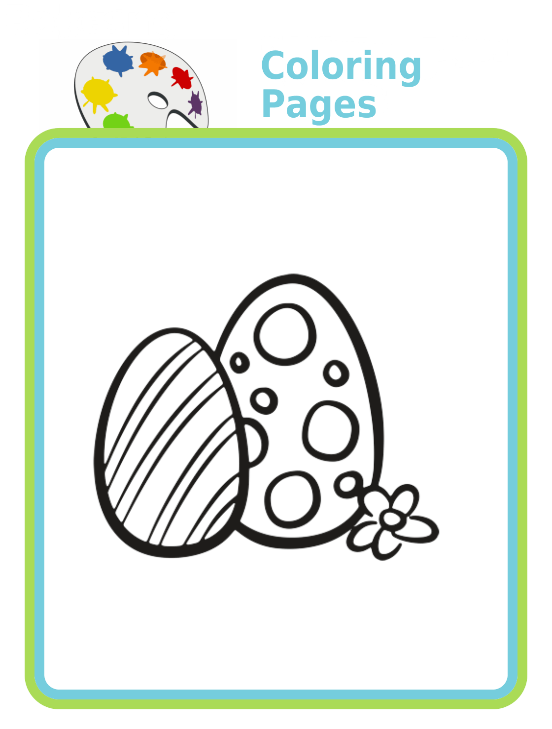 Black and white image of an Easter egg with polka dots