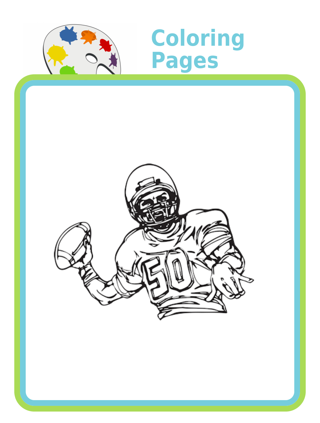 Football quarterback coloring page