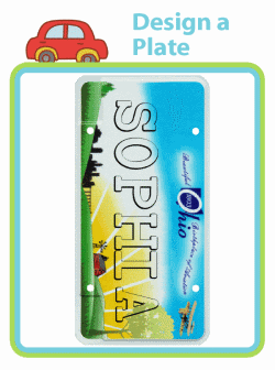 License plate backgrounds with child’s name on it for coloring