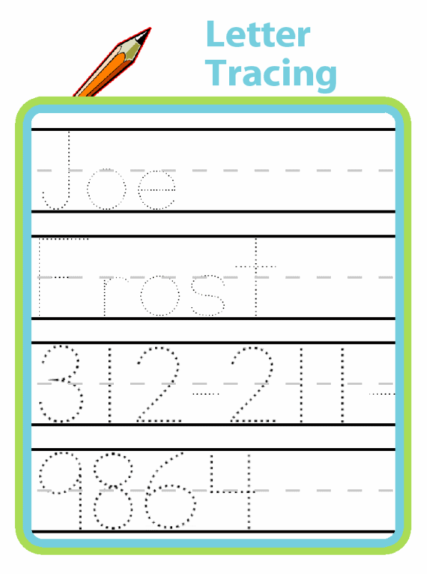 Child's name and phone number tracing activity