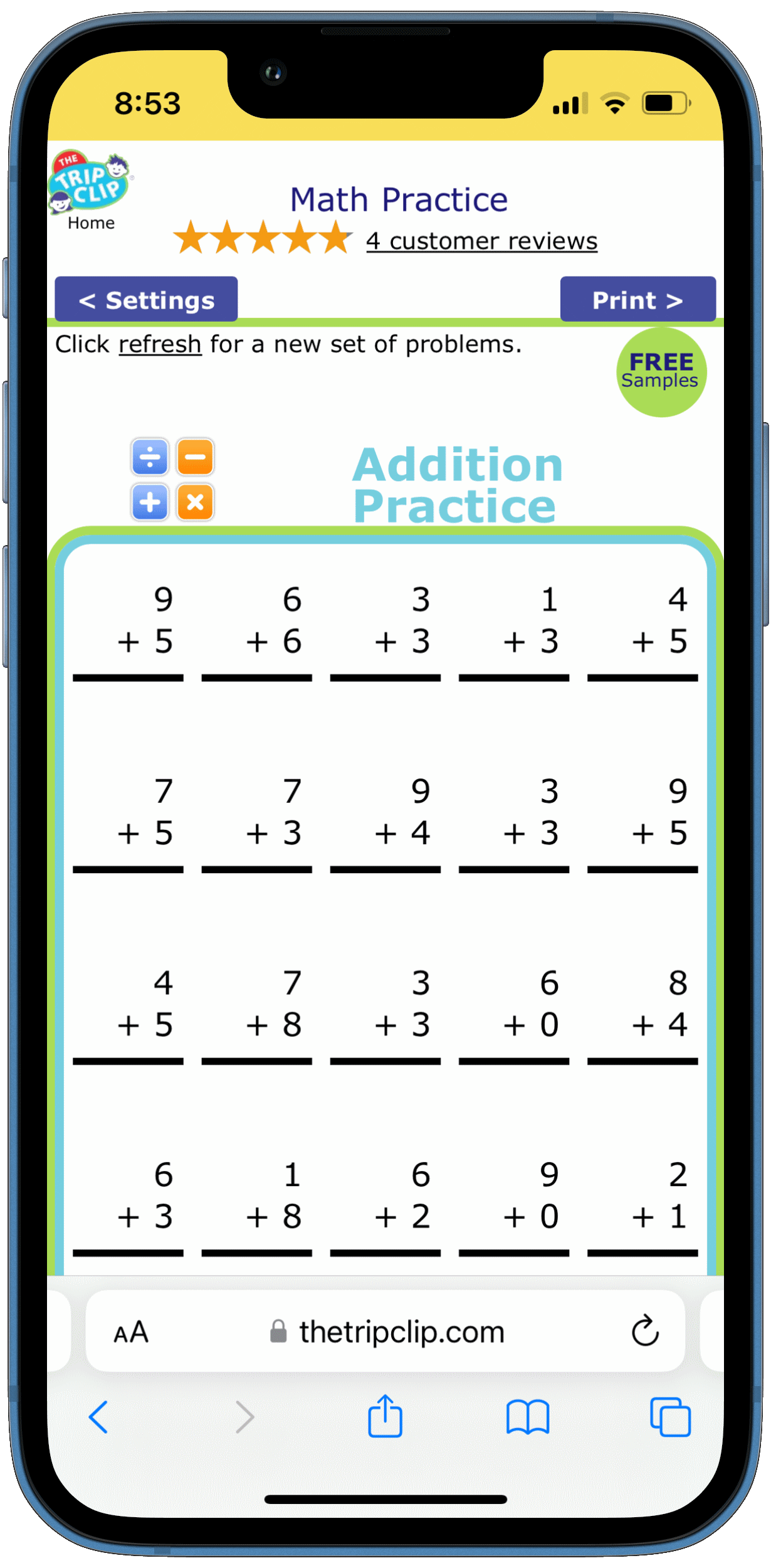 Addition, subtraction, multiplication, and division worksheets for math practice at your child’s level