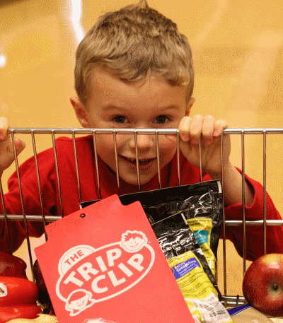 Grocery shopping with your kids can be fun if you use The Trip Clip to give them their own picture grocery list!