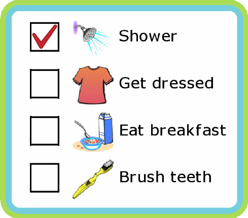 morning routine picture checklist