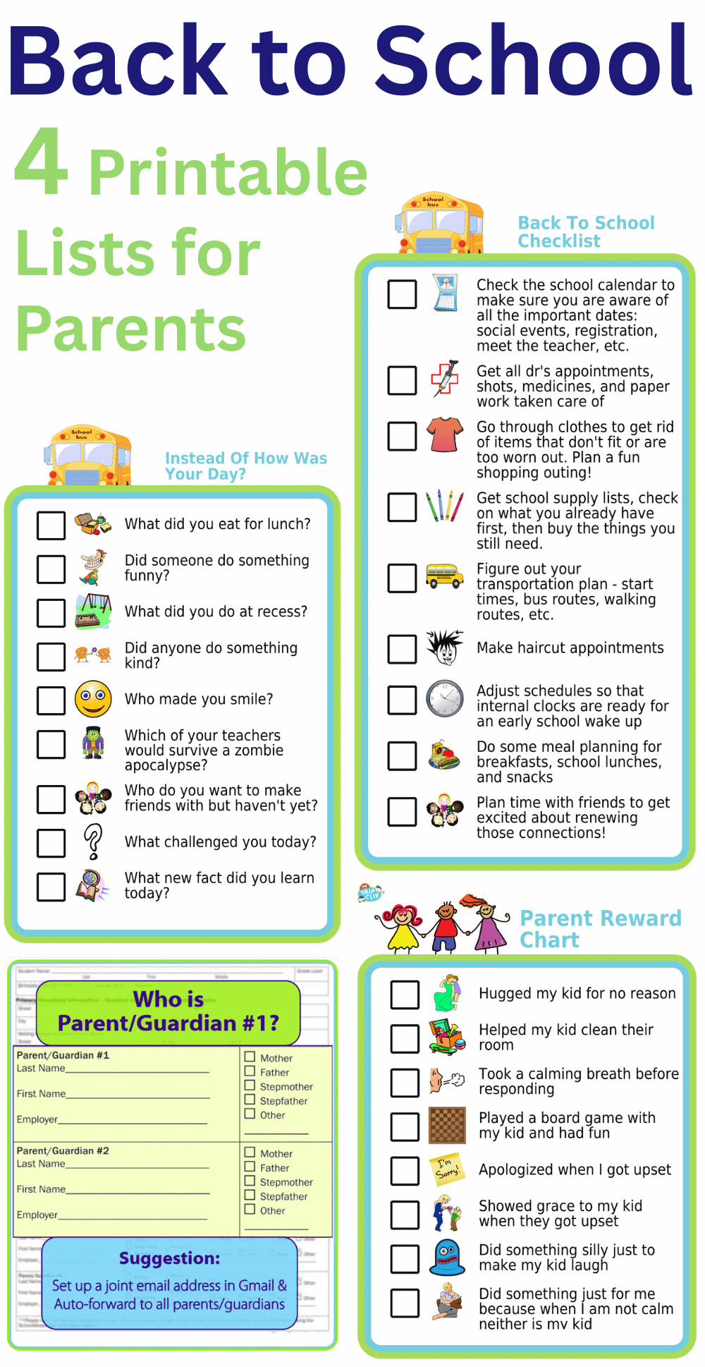 Back to school picture checklist for parents