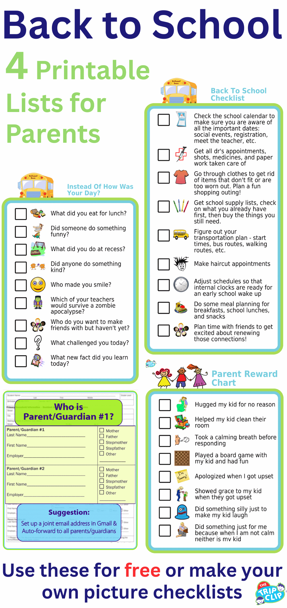 Back to school picture checklist for parents