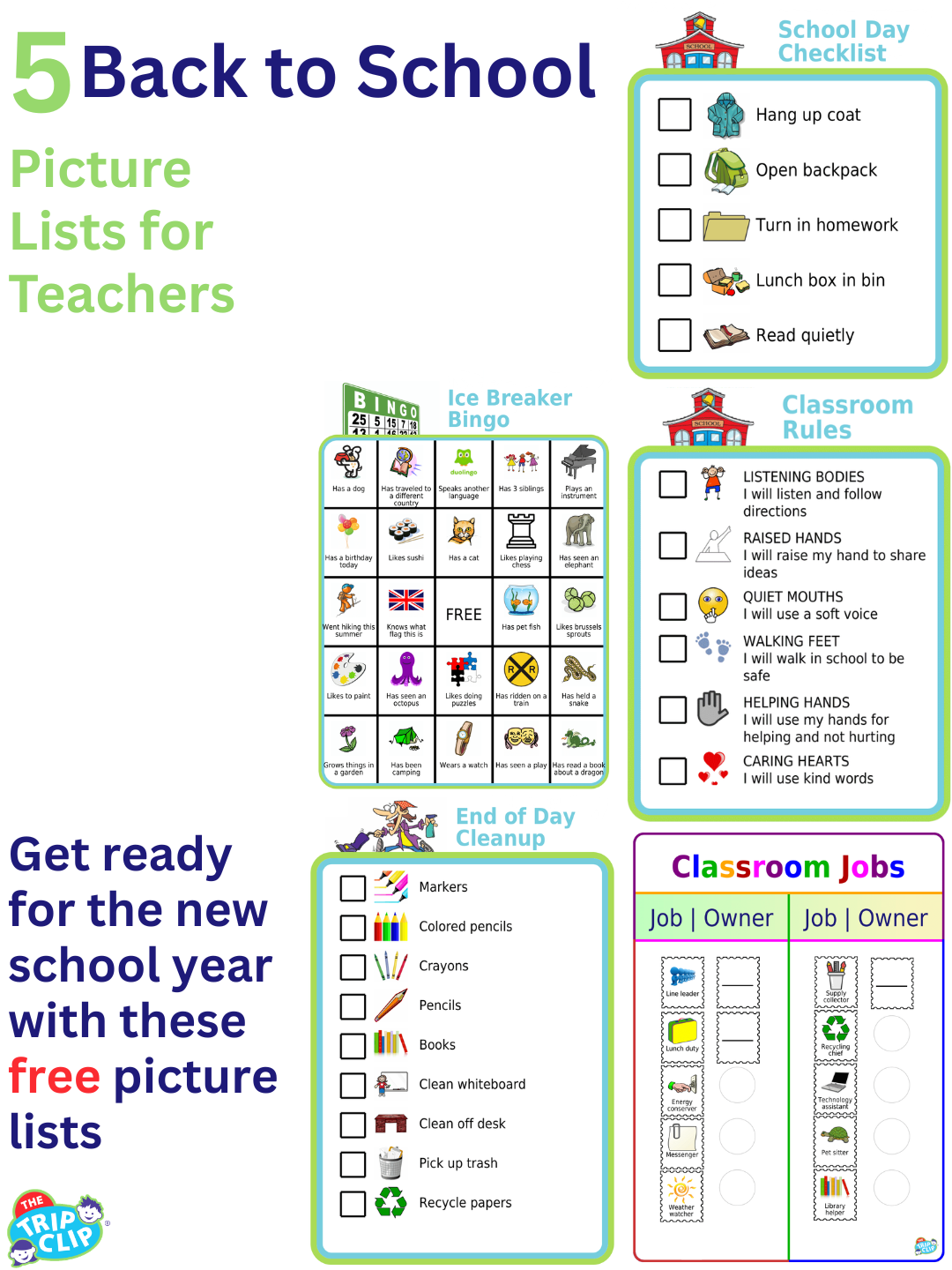 Back to school picture checklist for kids