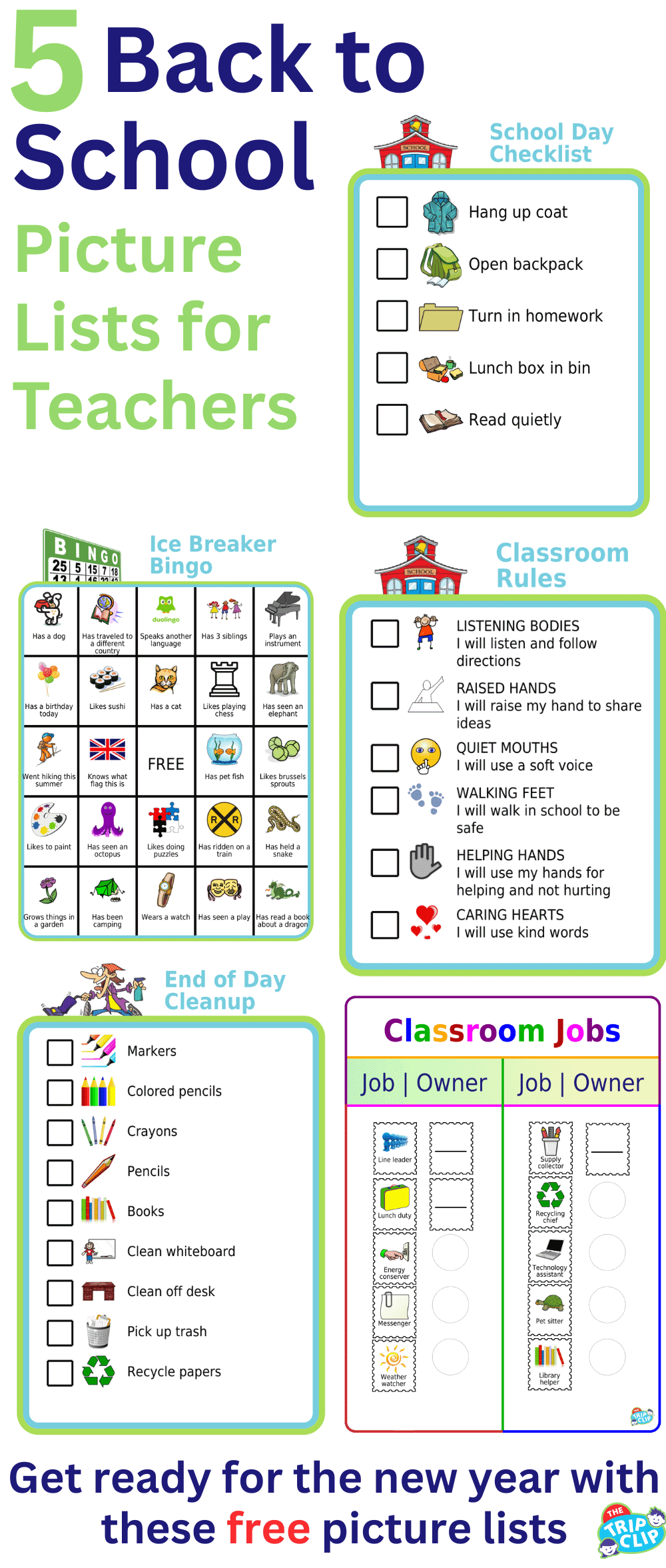 Back to school picture checklist for kids