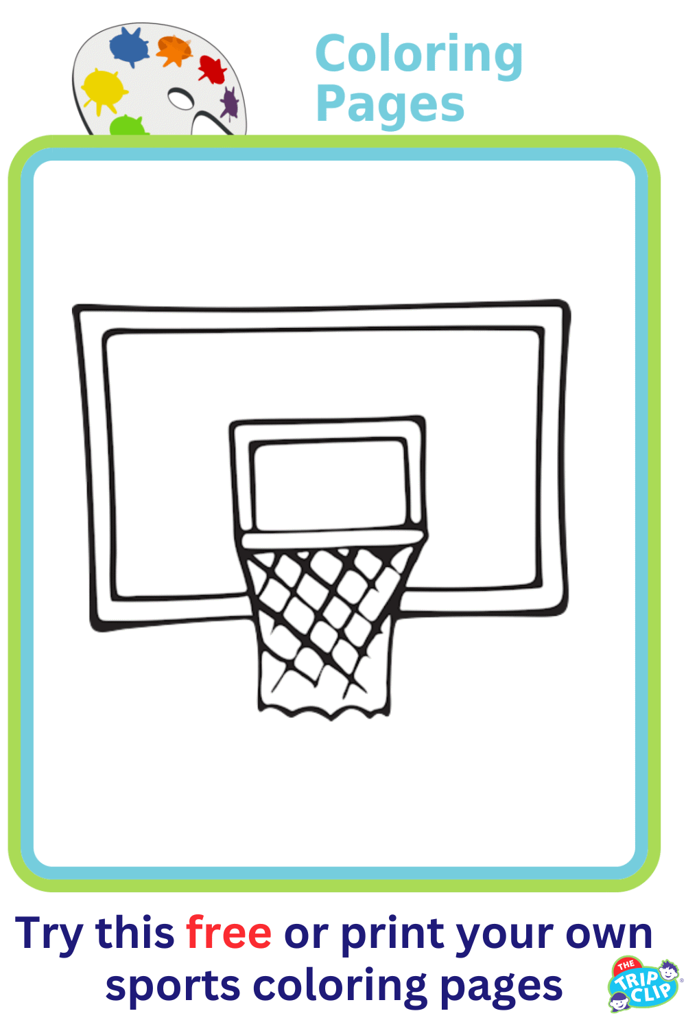 Basketball net coloring page