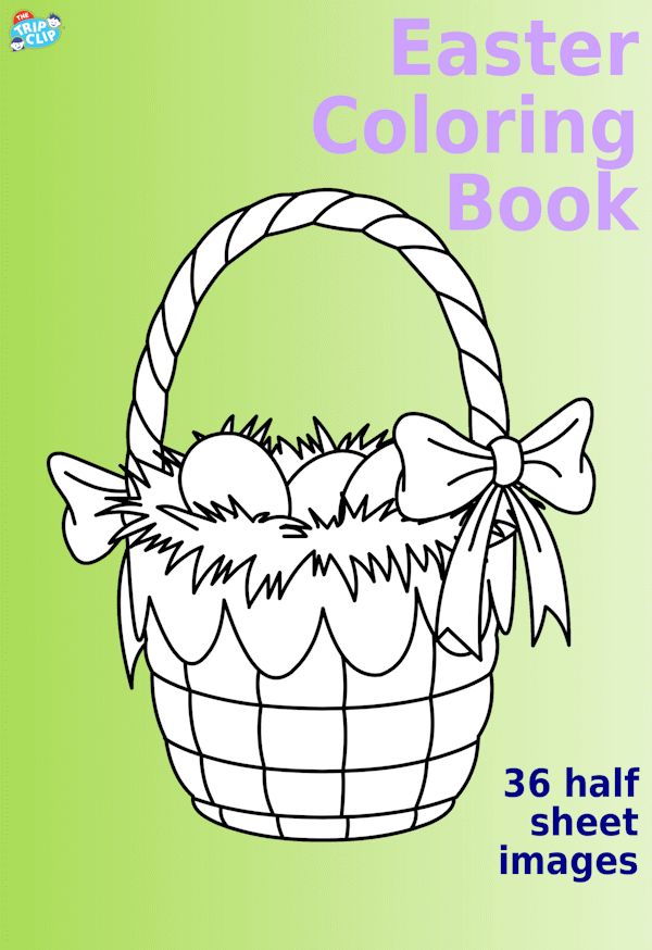 Easter Coloring Book showing an easter basket