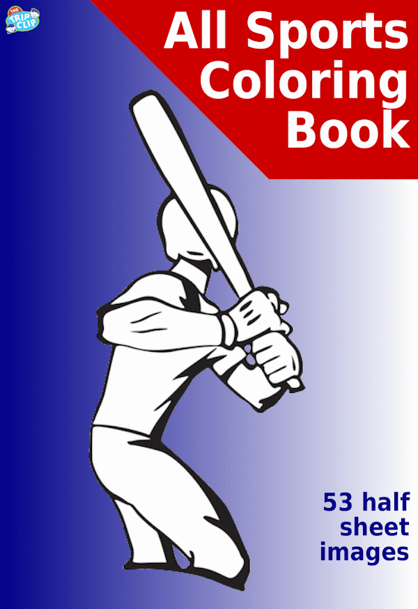 All Sports Coloring Book showing a baseball player