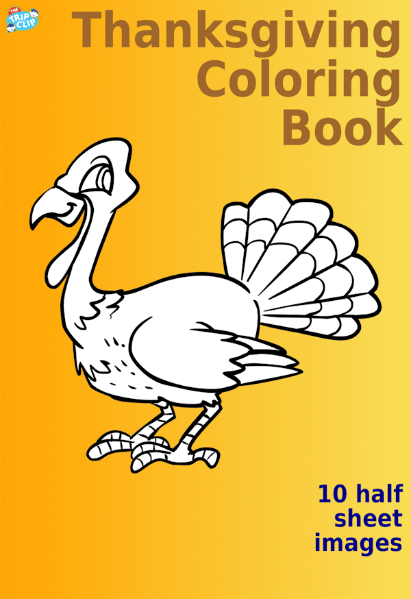 Thanksgiving coloring book with 10 themed pictures