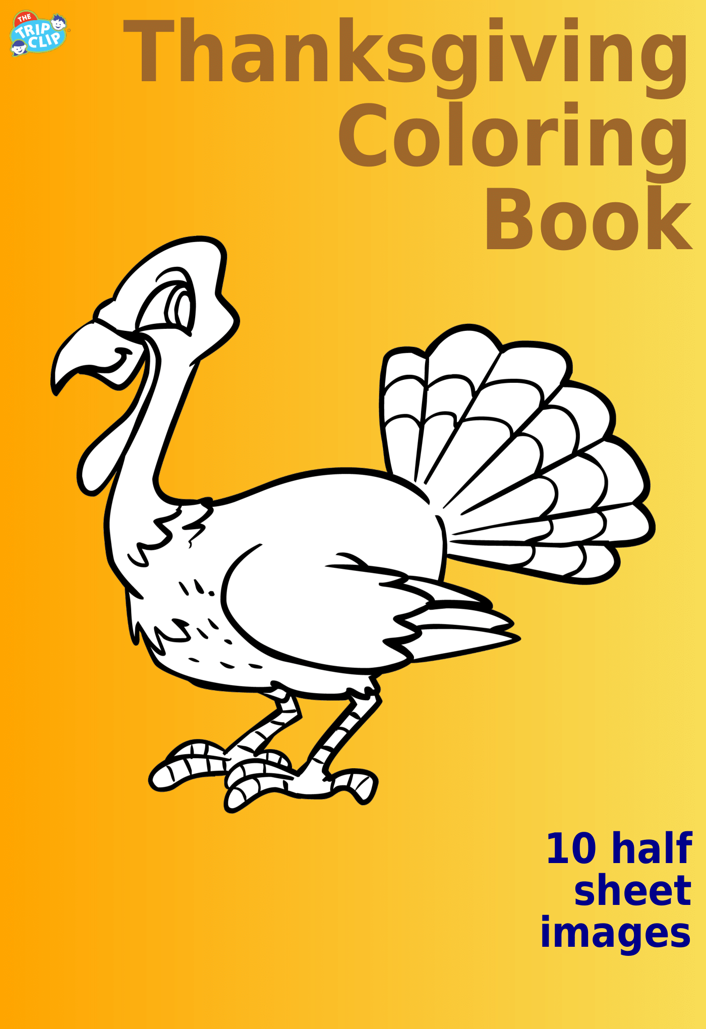 Thanksgiving coloring book with 10 themed pictures