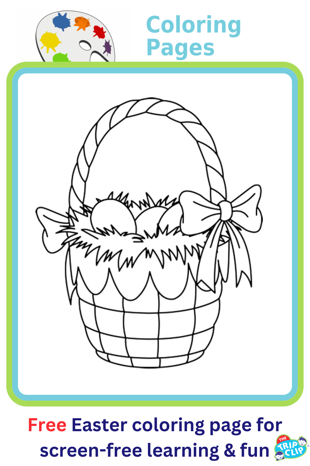 Black and white image of an Easter basket