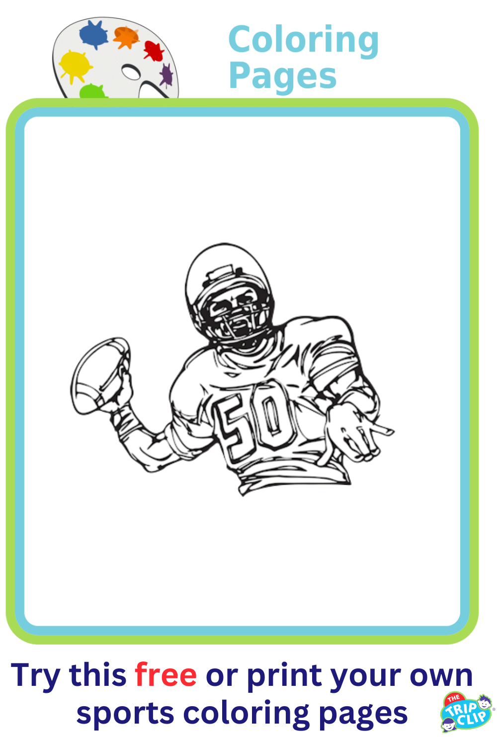 Football quarterback coloring page
