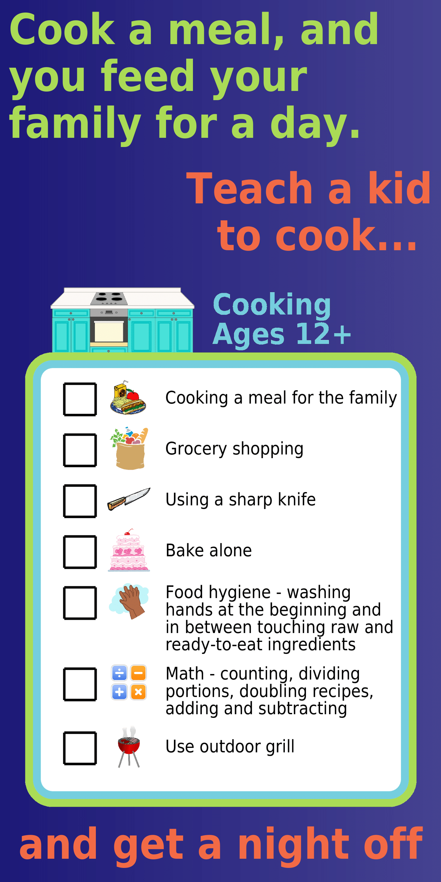 Cooking activities for kids 12+