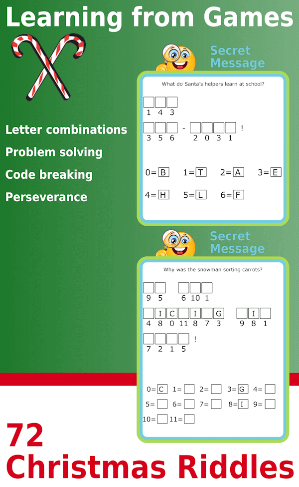 Secret message puzzles: 72 Christmas-Themed Cryptogram Riddles