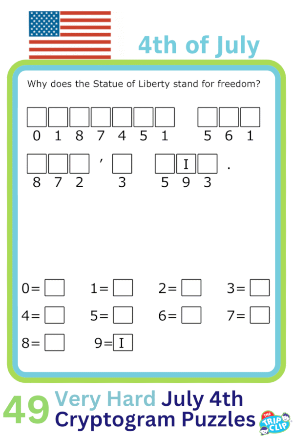 Secret message puzzles: 49 4th of July-Themed Cryptogram Riddles