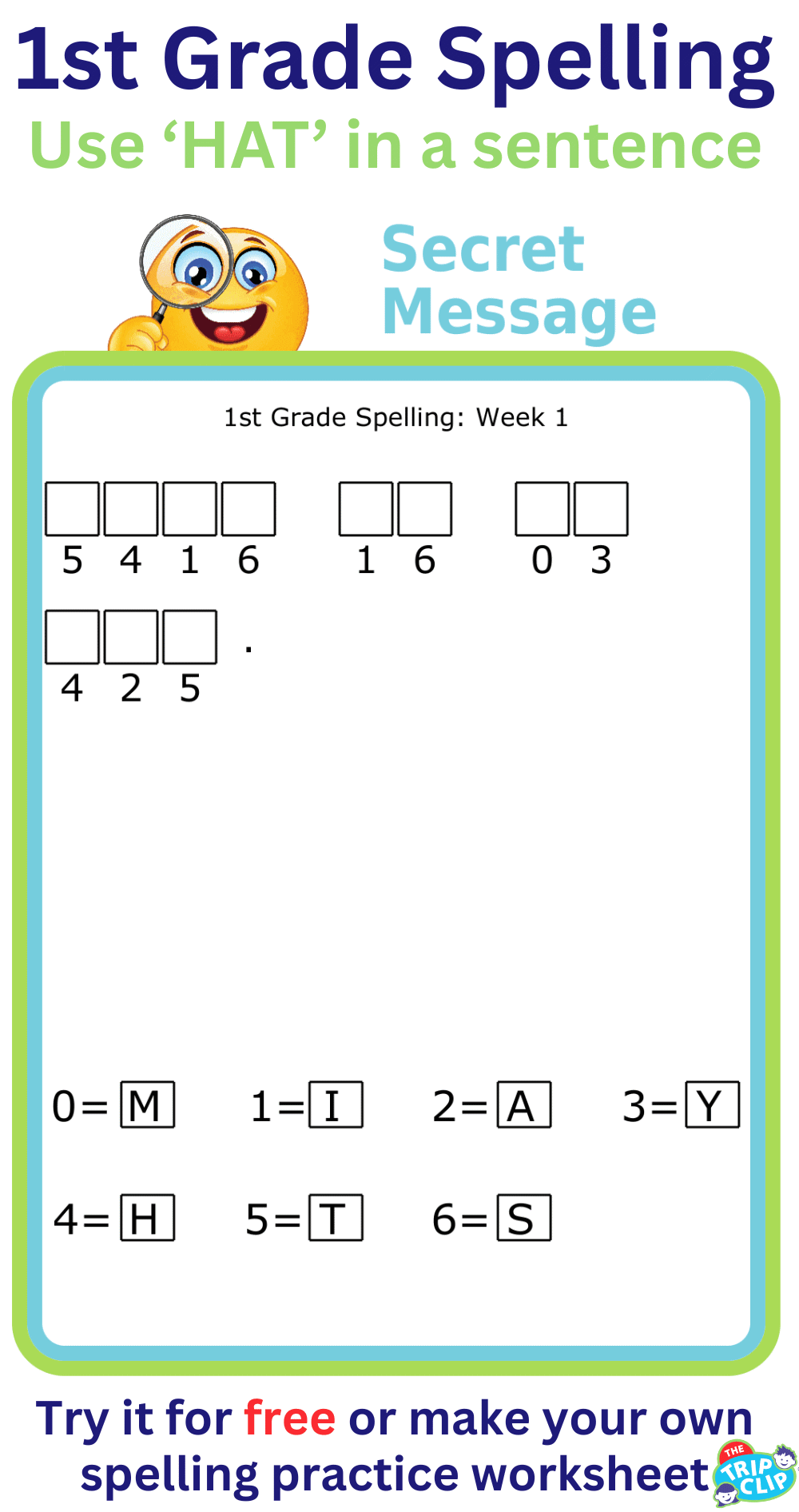1st grade spelling practice cryptogram puzzle