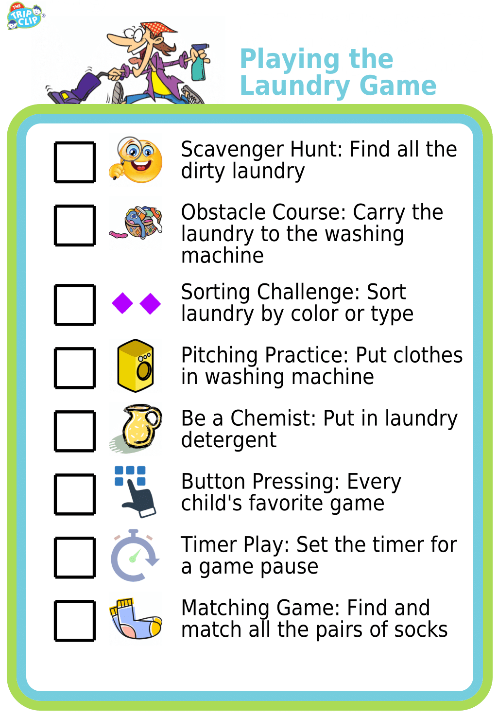 Picture checklist turning laundry into a game