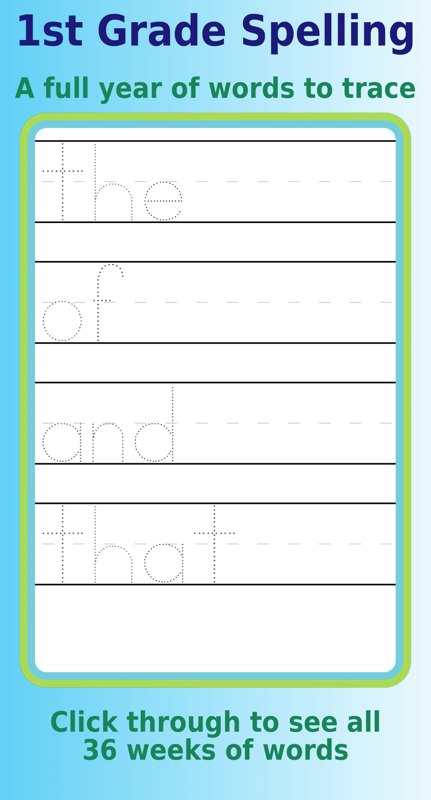 1st Grade Spelling Curriculum: letter tracing