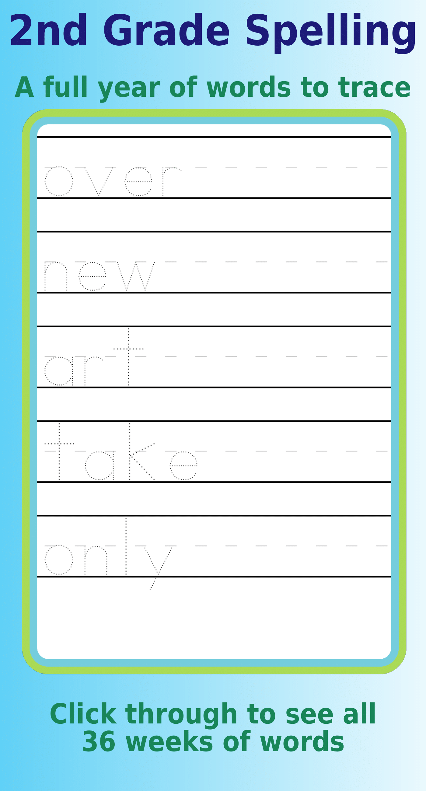 2nd Grade Spelling Curriculum: letter tracing