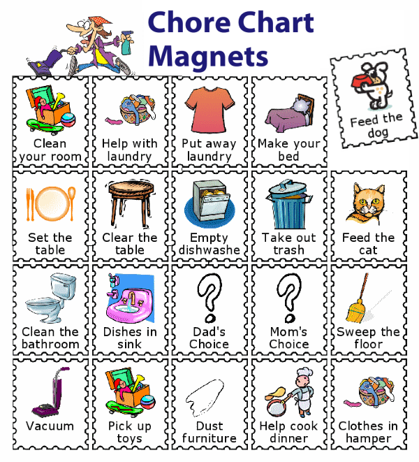 20 chores magnets