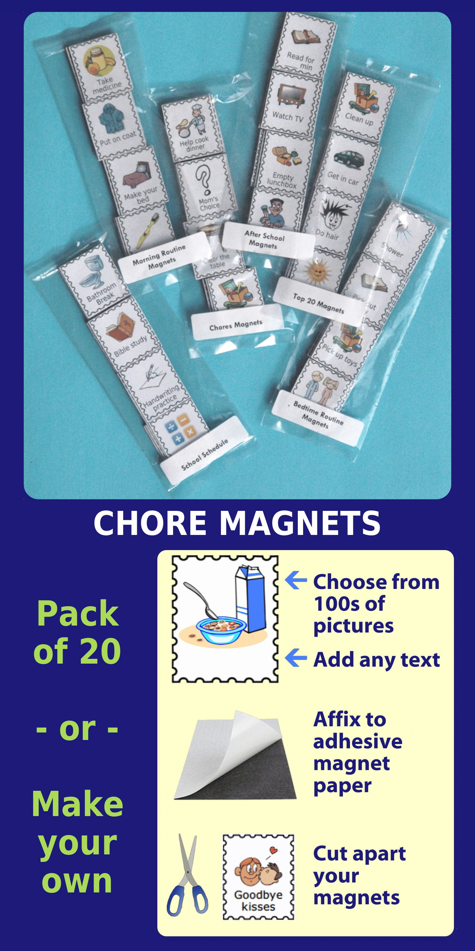 6 magnet packs plus instructions for making your own
