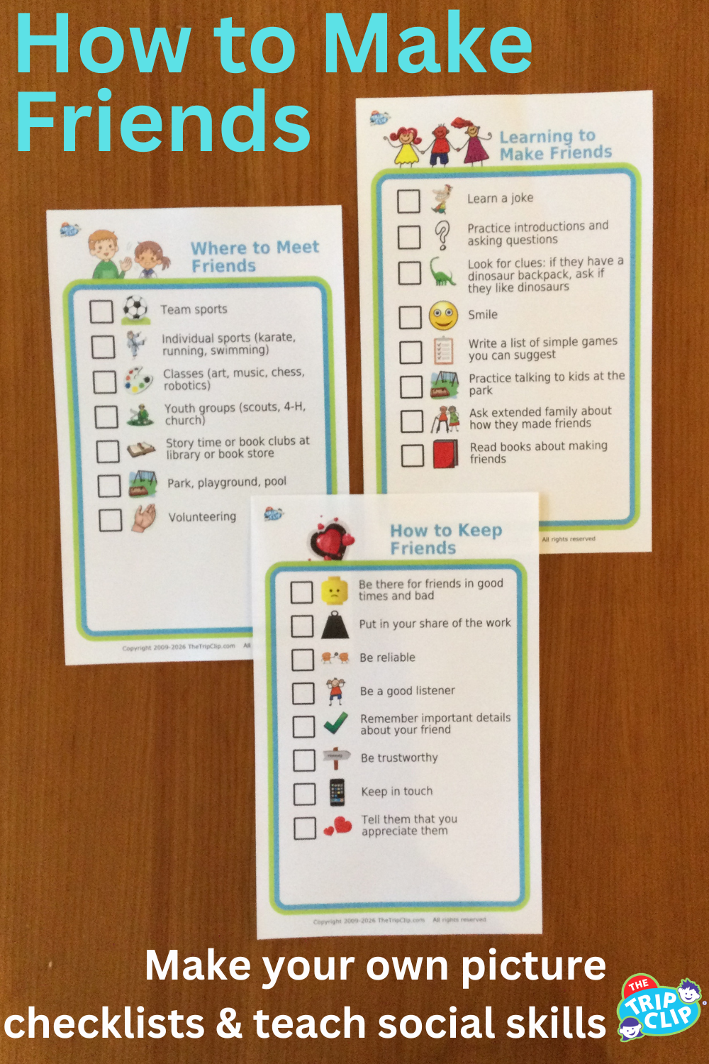 Socialization Editable Program Editable Social Skills Checklists w/ Pictures: Mobile & Printed