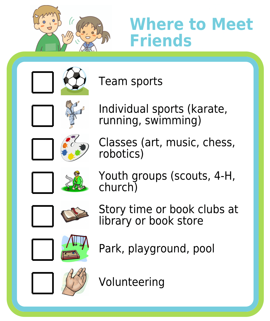 Make any picture checklist then print, laminate, magnetize, or use it on a mobile device.