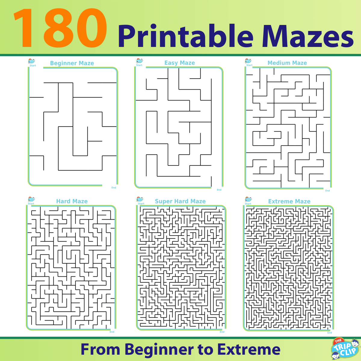 180 Printable Mazes