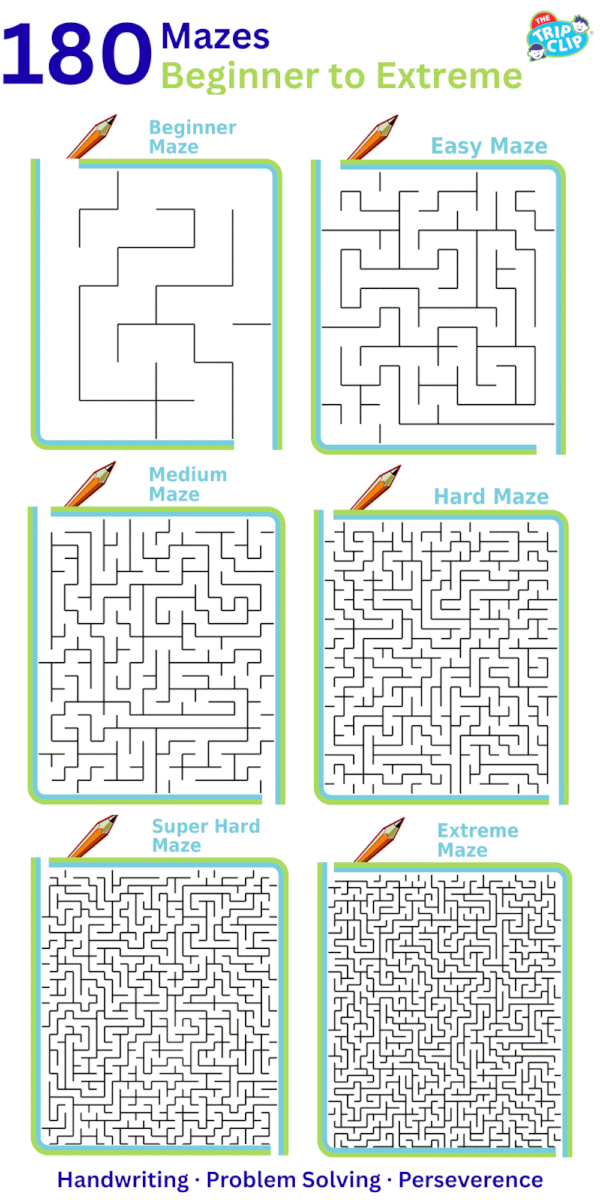 180 Printable Mazes