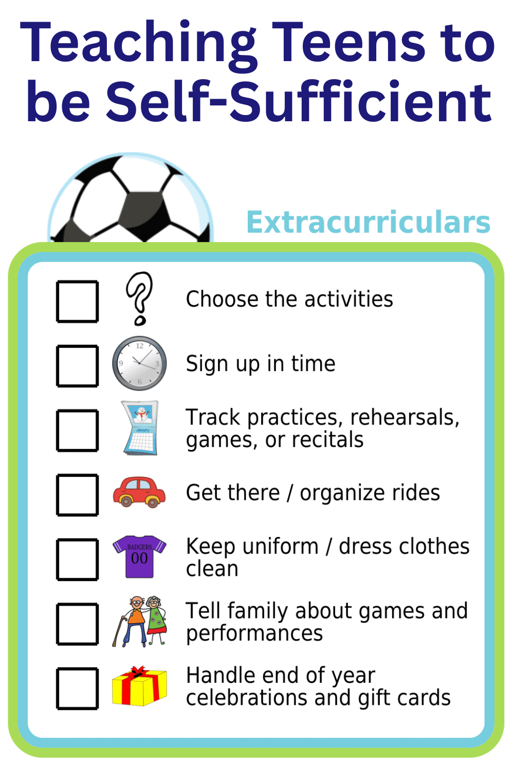 Picture checklist to teach kids to show kids all the steps in making a haircut appointment