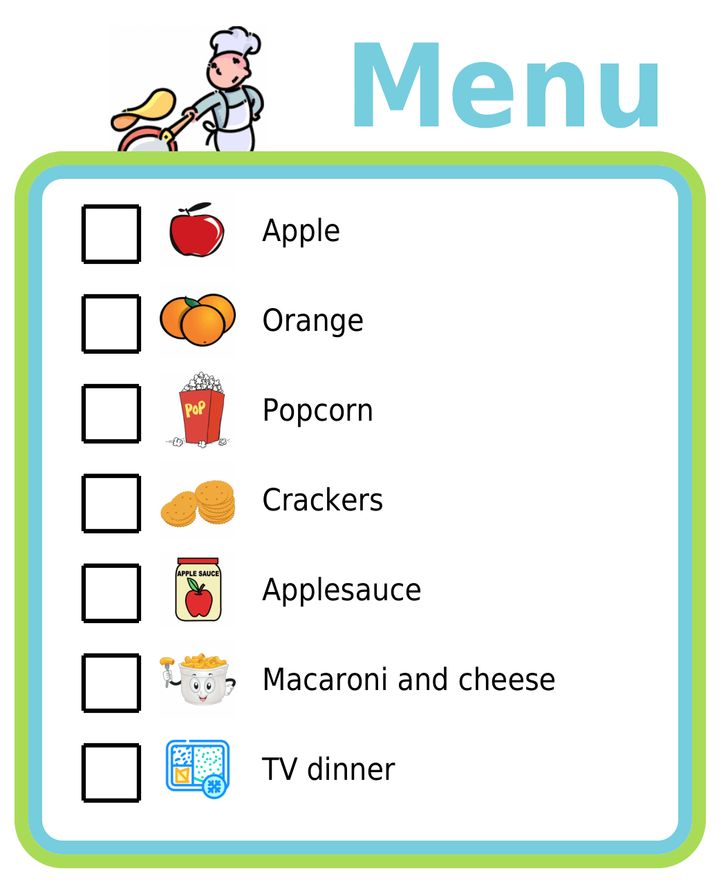 A picture list of comforting kid foods