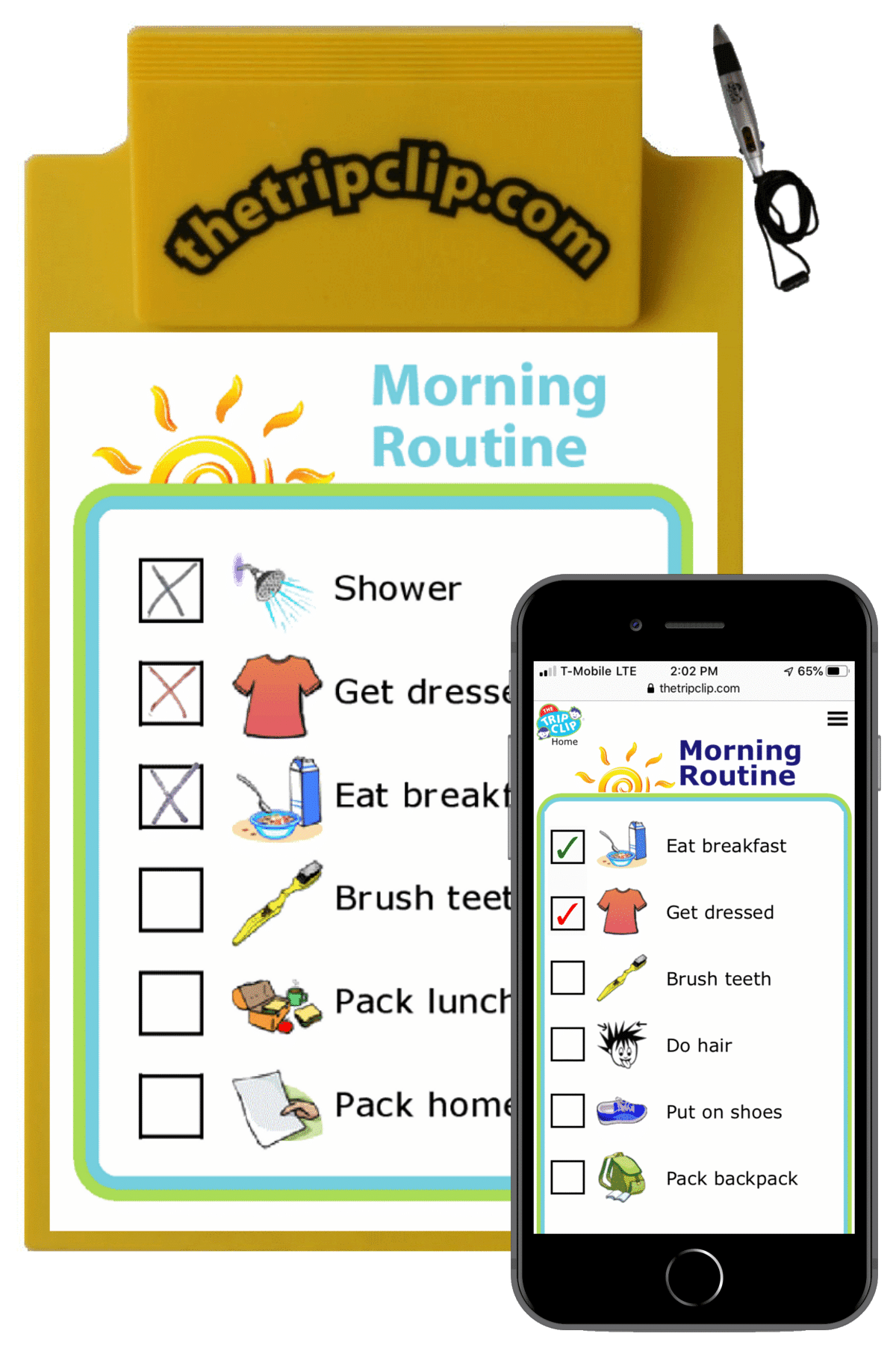 Morning routine picture checklist for kids