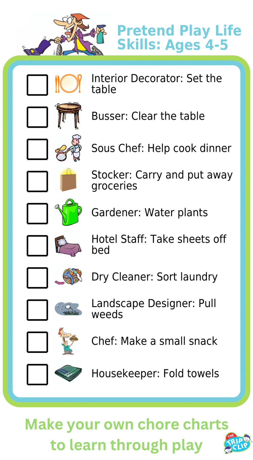 Picture checklist turning cleaning the house into a game