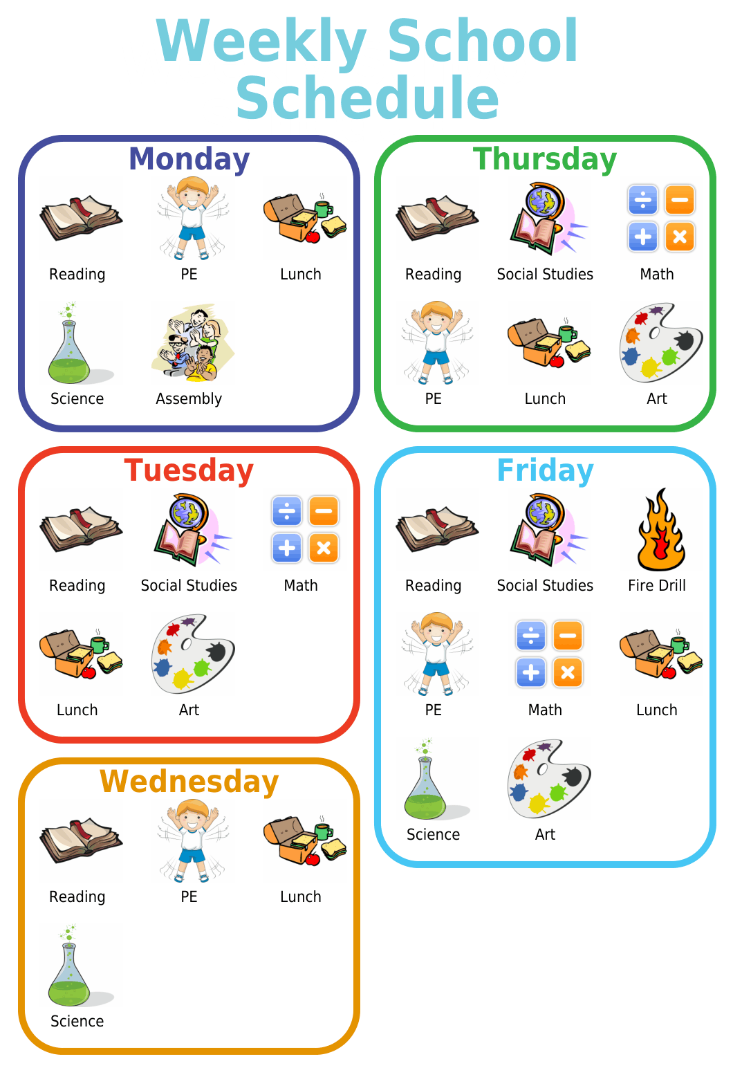 Make any picture checklist then print, laminate, magnetize, or use it on a mobile device.