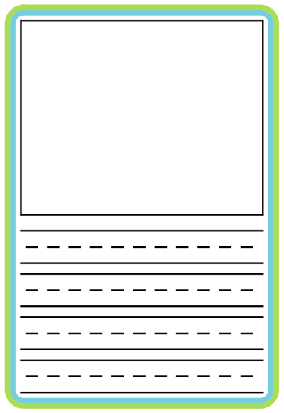Story template for kids with space for picture and words