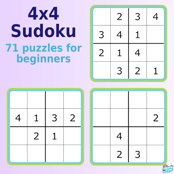 Three 4x4 sudoku puzzles