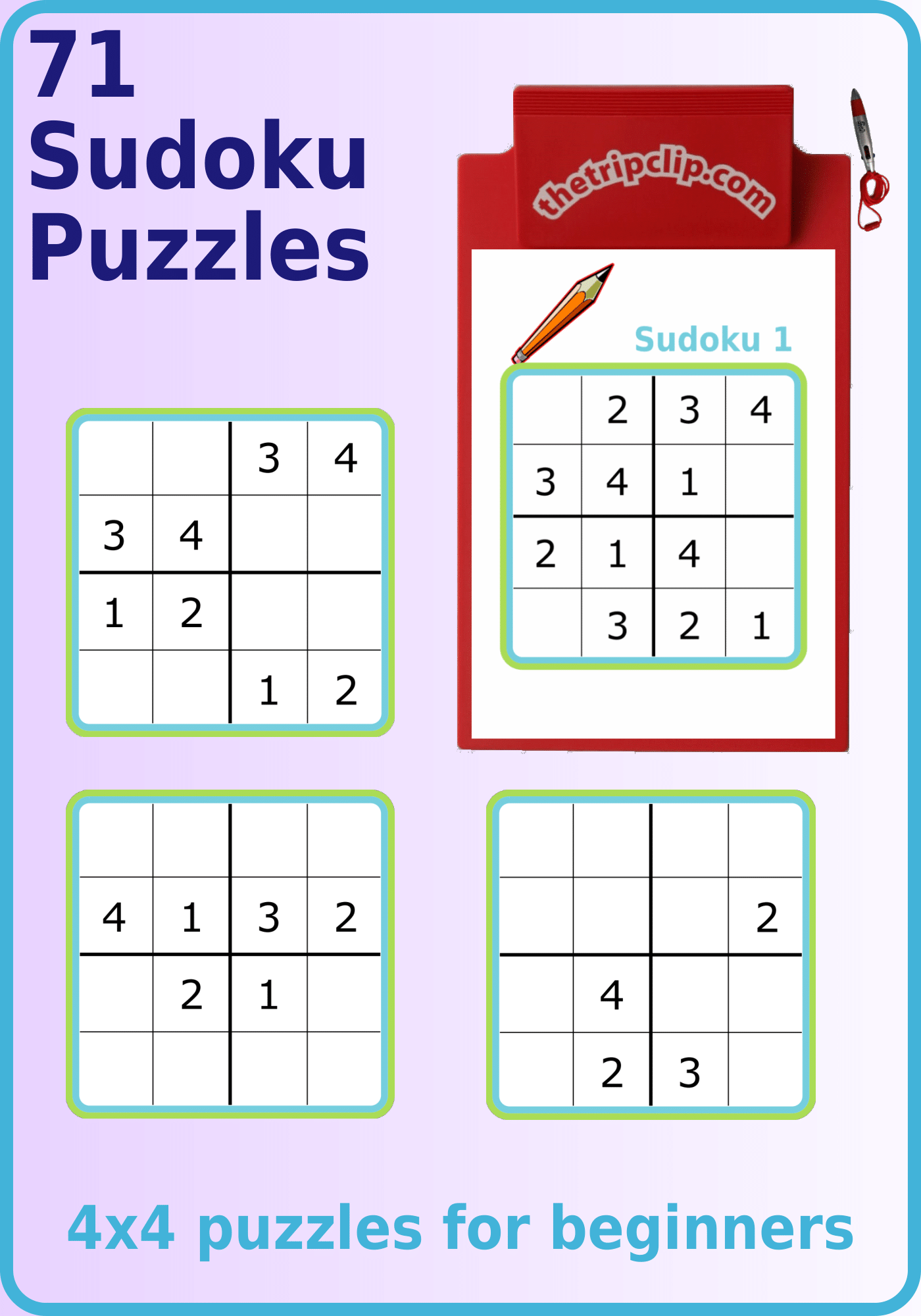 Free Printable 4x4 Sudoku Puzzles