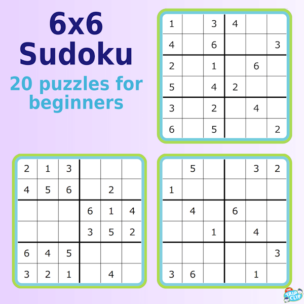 Three 6x6 sudoku puzzles