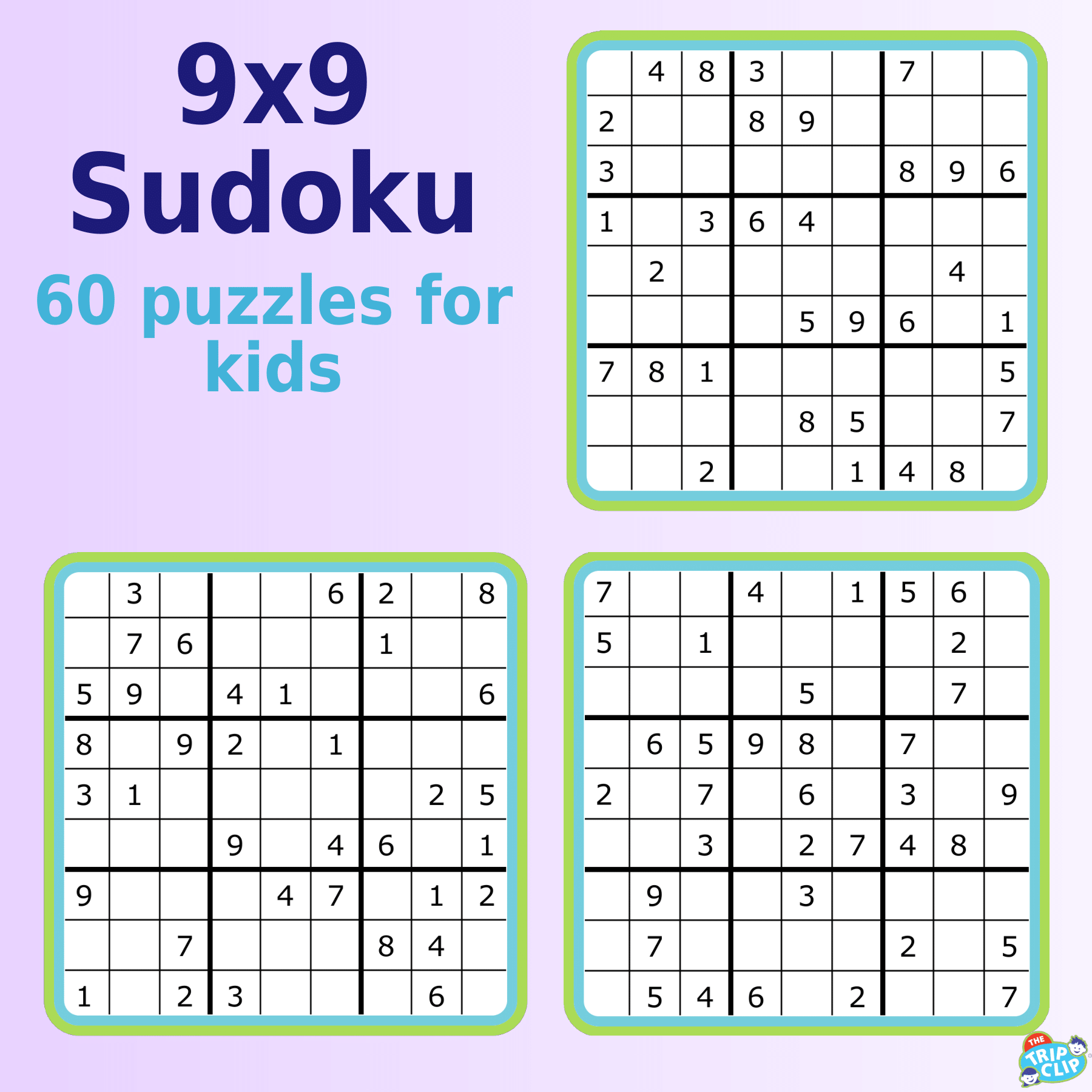 Three 9x9 sudoku puzzless